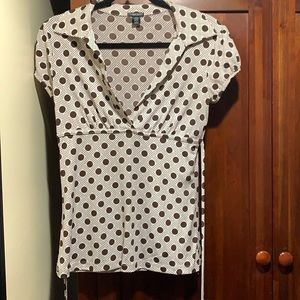 Brown polka dot blouse NWOT